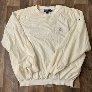 Vintage 90s Polo Ralph Lauren Pullover Jacket Men's Medium White Golf 6820